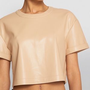 Alice+Olivia Vegan Leather Serita Crop Top